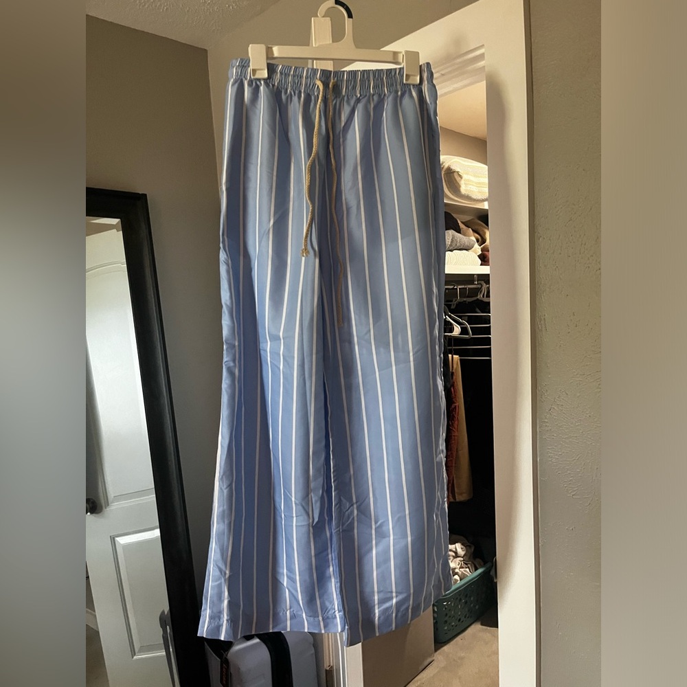 Blue striped pants